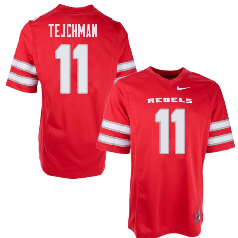 Men's UNLV Rebels #11 Drew Tejchman College Football Jerseys Sale-Red